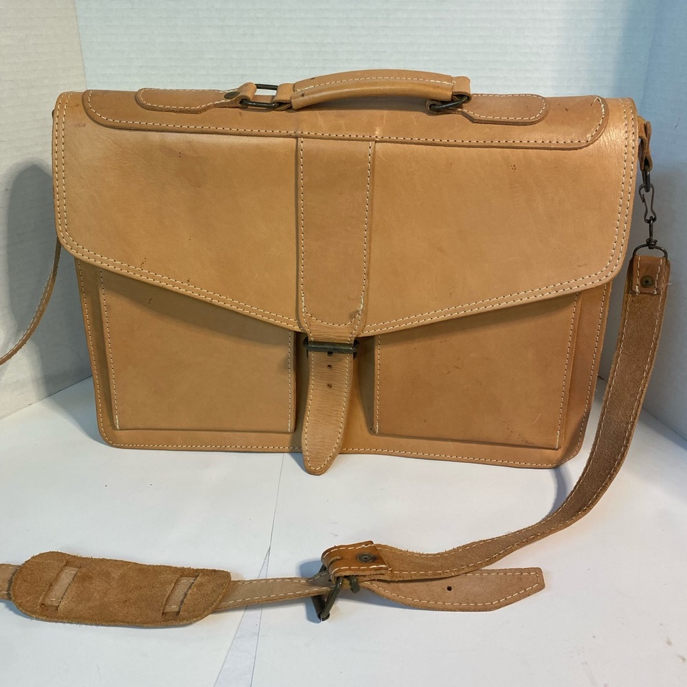 Handcrafted durable Leather Laptop/Brief case EUC